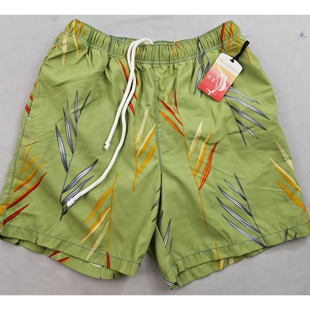 Tommy Bahama Relax trunks swimwear mens S Small pockets green floral